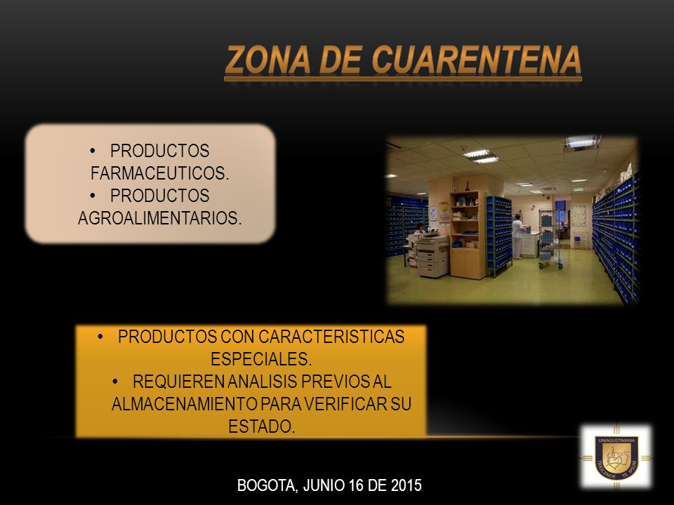 ZONA DE CUARENTENA PRODUCTOS FARMACEUTICOS.