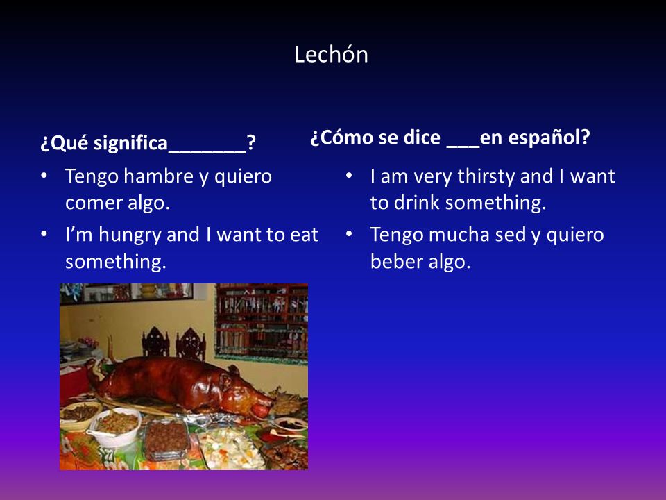 Lechón ¿Qué significa_______ ¿Cómo se dice ___en español