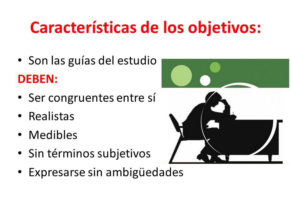 Características de los objetivos: