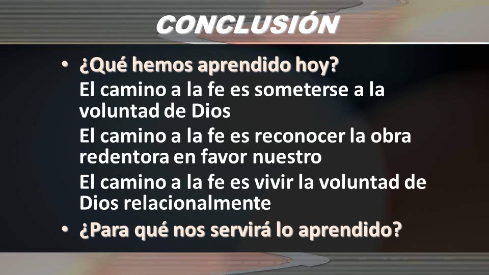 CONCLUSIÓN ¿Qué hemos aprendido hoy