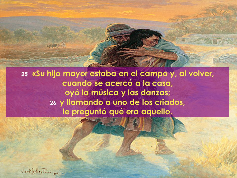 cuando se acercó a la casa, oyó la música y las danzas;