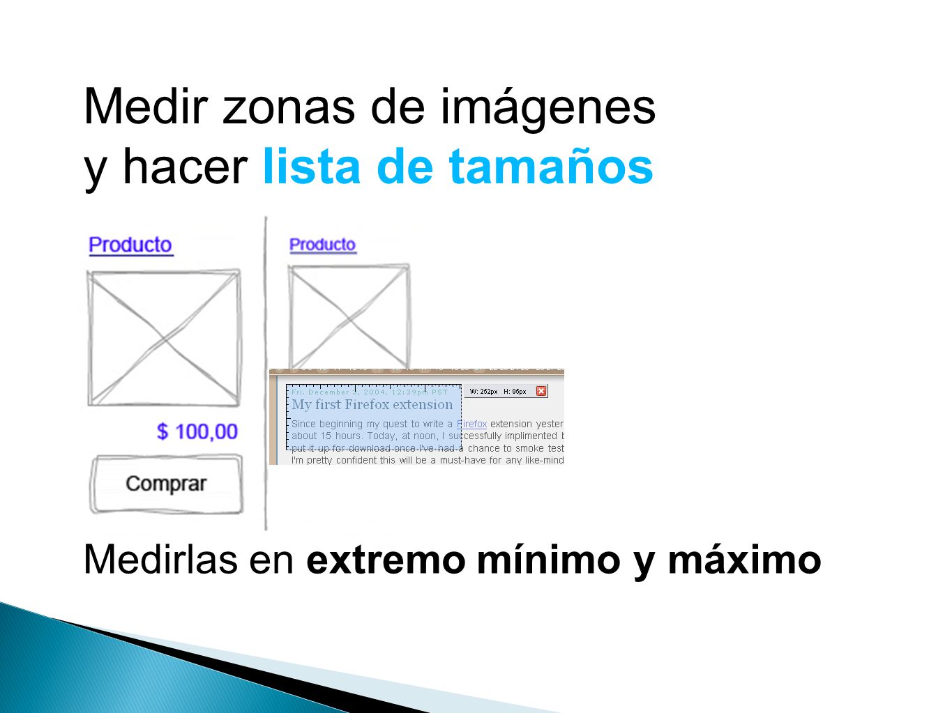Medir zonas de imágenes y hacer lista de tamaños