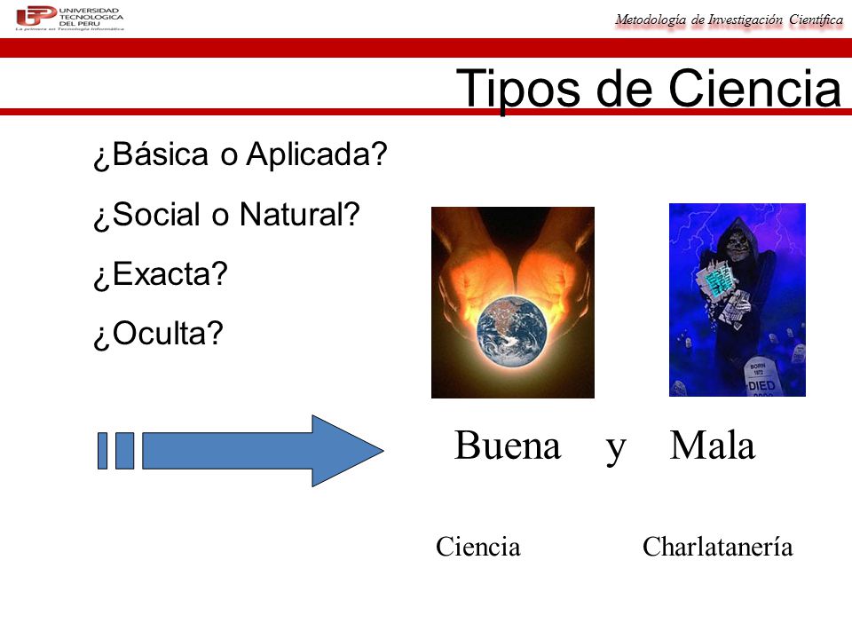 Tipos de Ciencia Buena y Mala ¿Básica o Aplicada ¿Social o Natural
