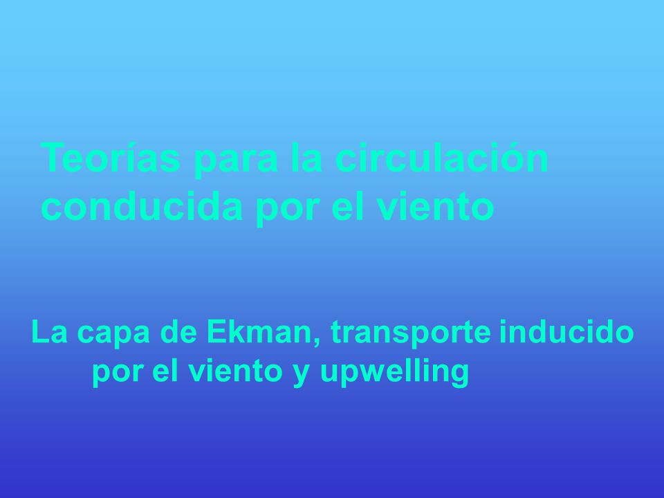 Teorías para la circulación conducida por el viento