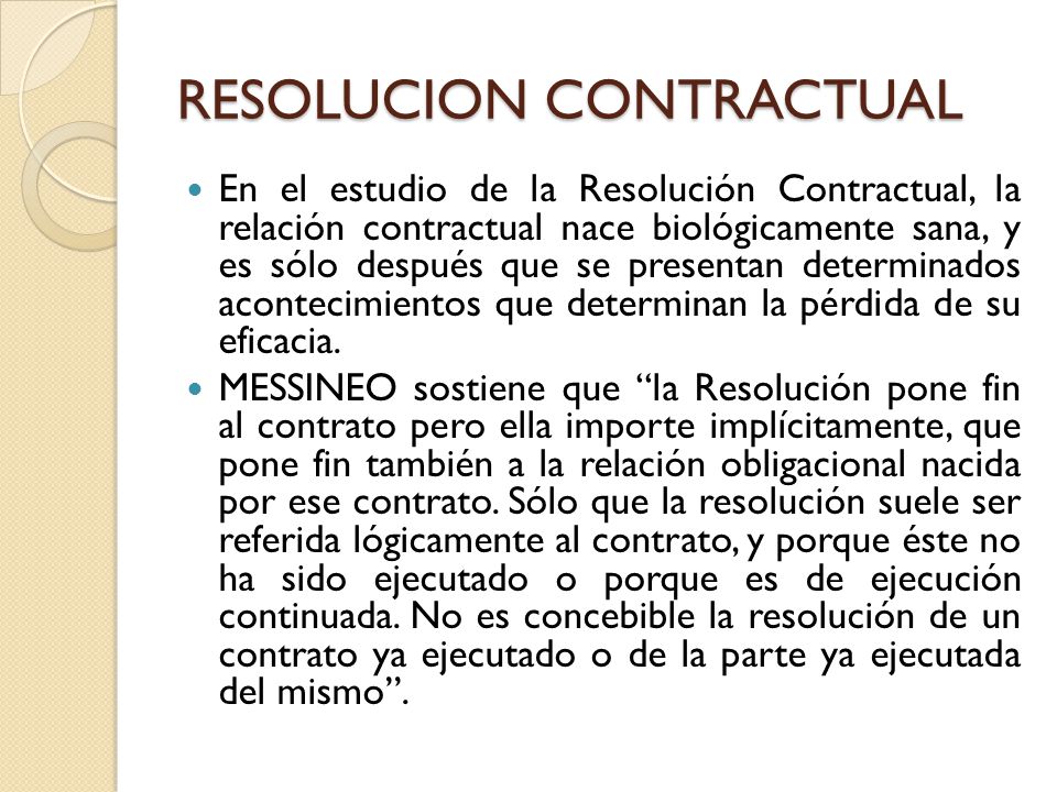 RESOLUCION CONTRACTUAL