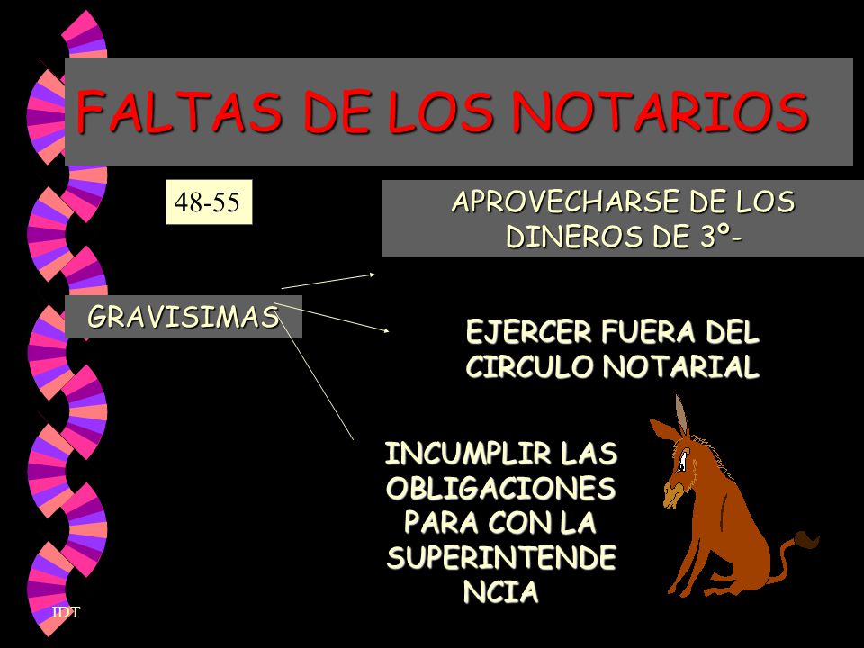 FALTAS DE LOS NOTARIOS APROVECHARSE DE LOS DINEROS DE 3º-