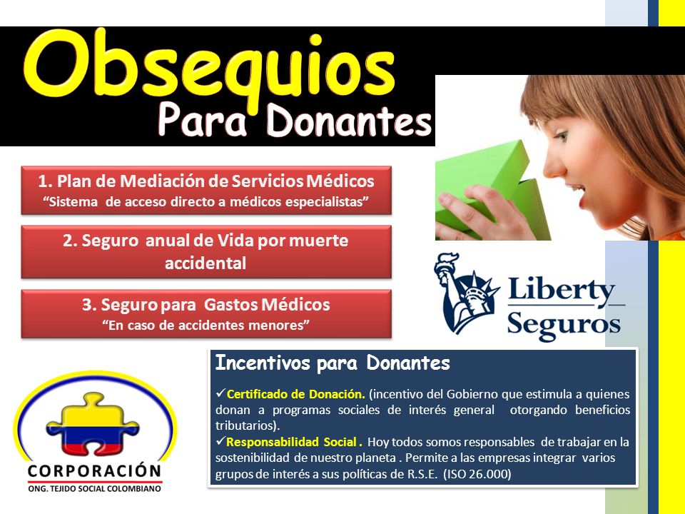 Obsequios Para Donantes 1. Plan de Mediación de Servicios Médicos