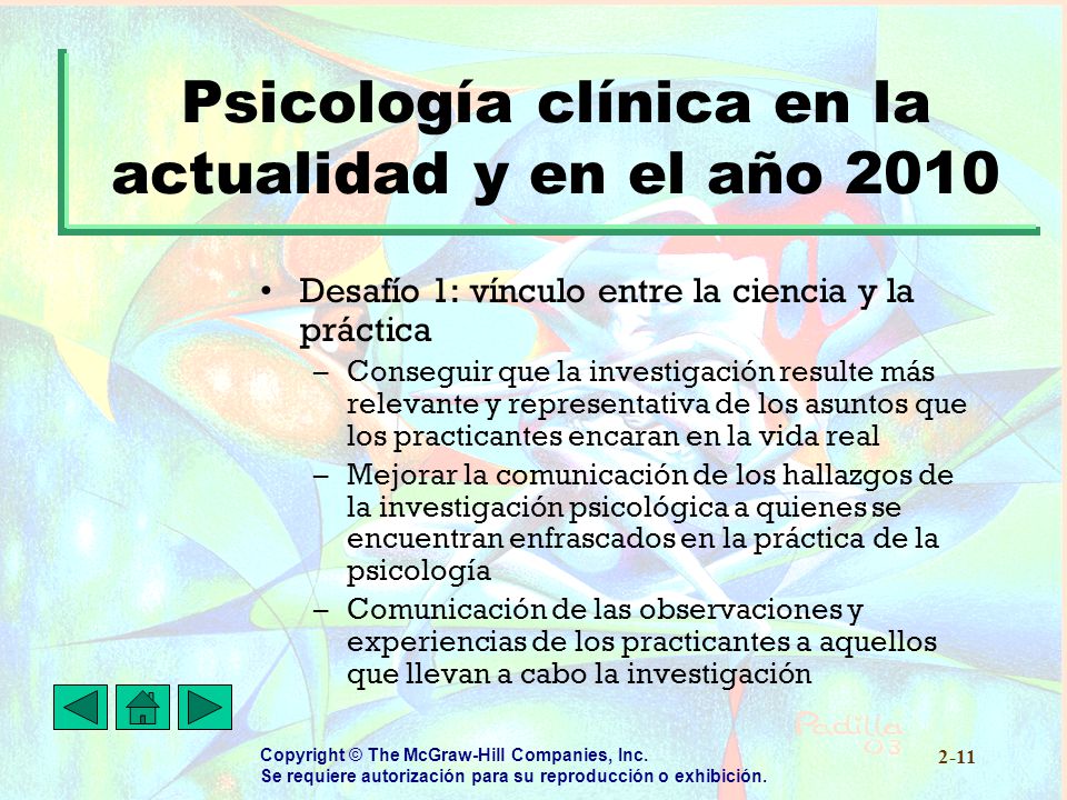 Psicología clínica en la actualidad y en el año 2010