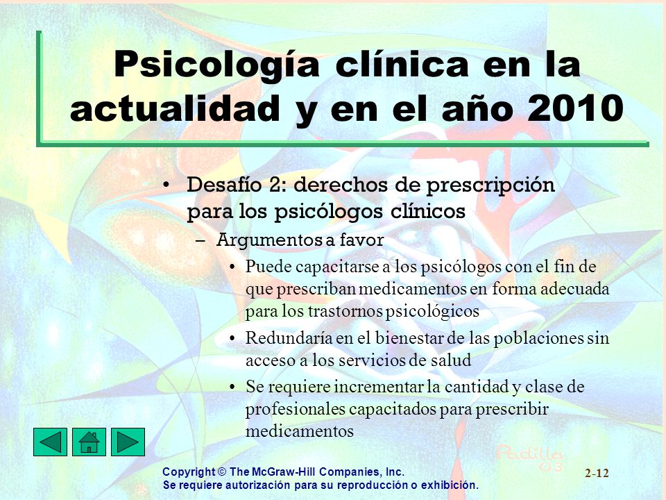Psicología clínica en la actualidad y en el año 2010