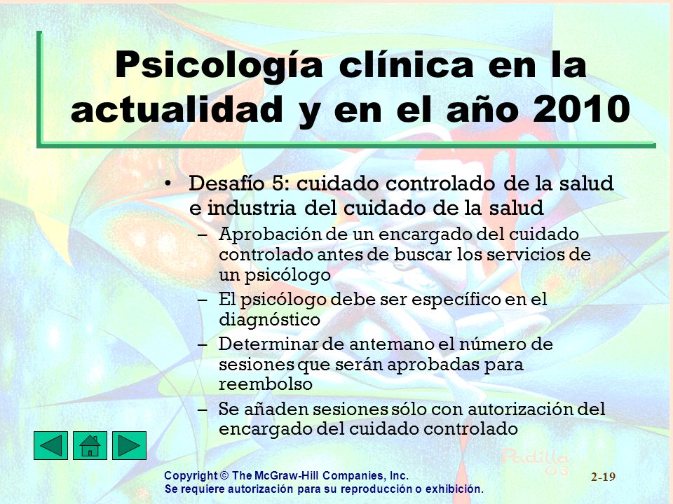 Psicología clínica en la actualidad y en el año 2010