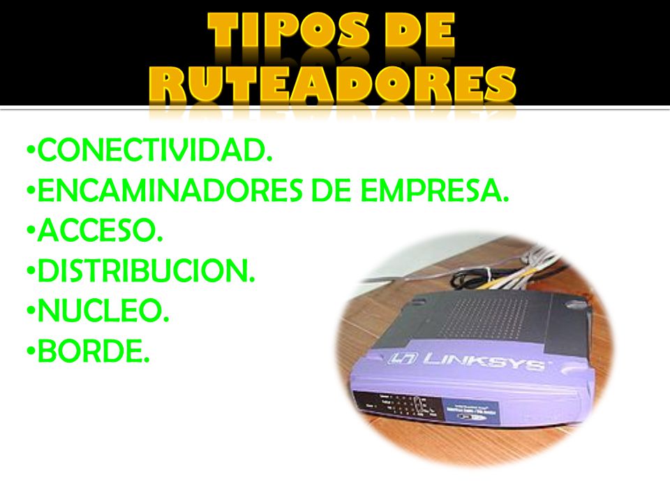 TIPOS DE RUTEADORES CONECTIVIDAD. ENCAMINADORES DE EMPRESA. ACCESO.