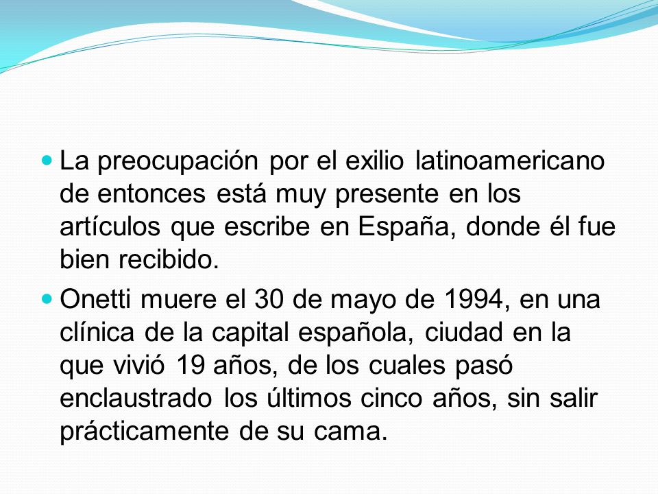 La preocupación por el exilio latinoamericano de entonces está muy presente en los artículos que escribe en España, donde él fue bien recibido.