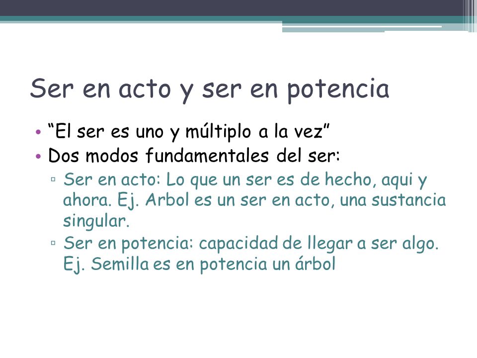 Ser en acto y ser en potencia