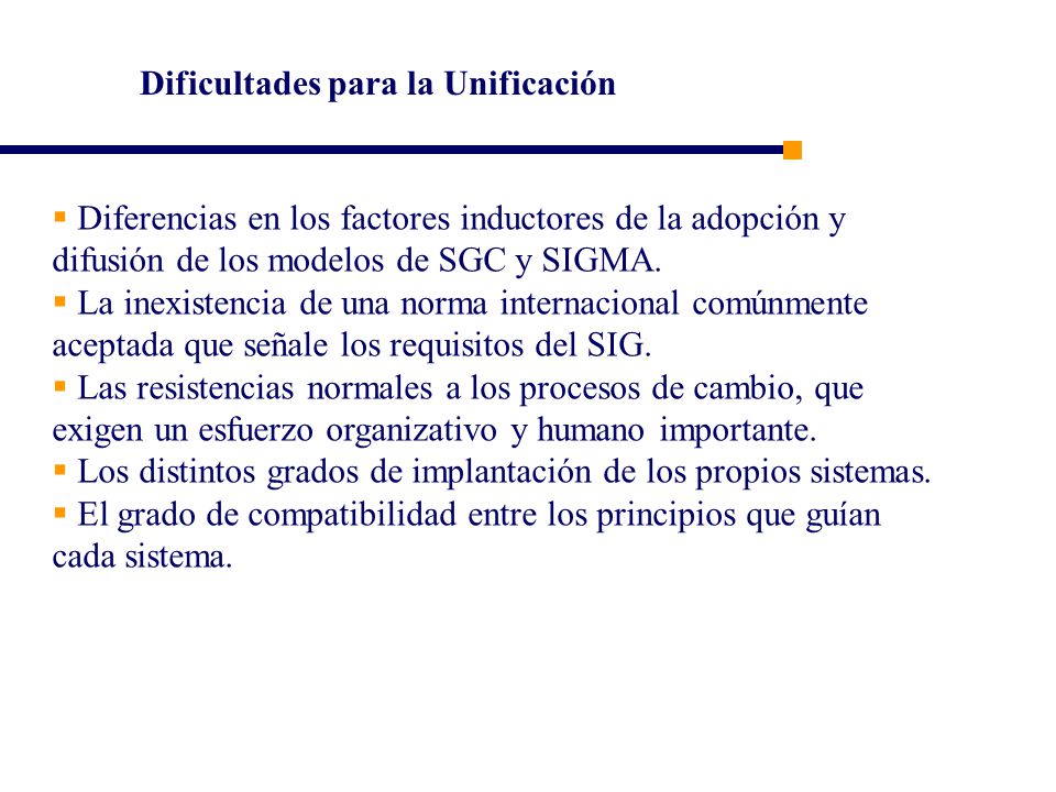Dificultades para la Unificación