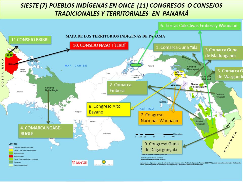 SIESTE (7) PUEBLOS INDÍGENAS EN ONCE (11) CONGRESOS O CONSEJOS TRADICIONALES Y TERRITORIALES EN PANAMÁ