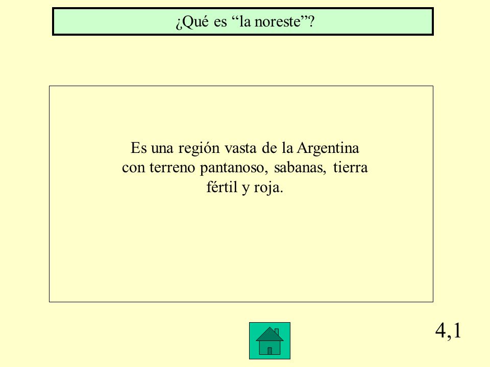 ¿Qué es la noreste Es una región vasta de la Argentina con terreno pantanoso, sabanas, tierra fértil y roja.