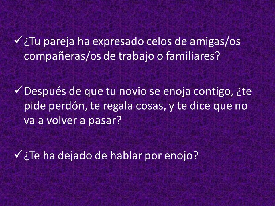 ¿Tu pareja ha expresado celos de amigas/os compañeras/os de trabajo o familiares