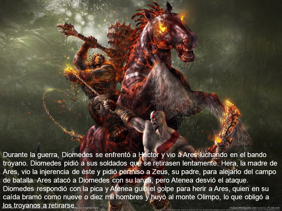 Durante la guerra, Diomedes se enfrentó a Héctor y vio a Ares luchando en el bando troyano.