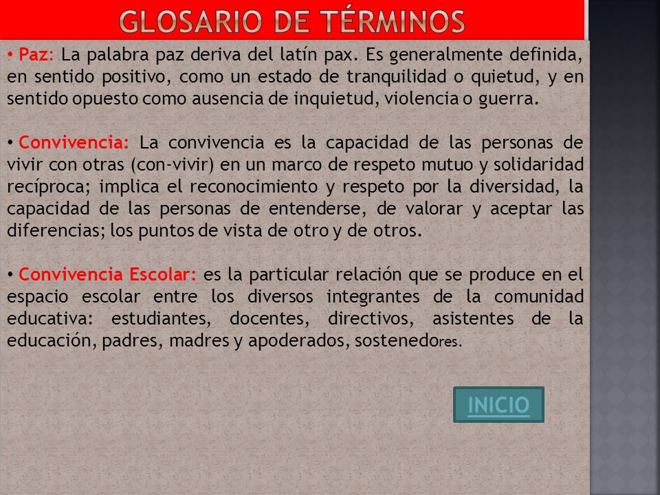 GLOSARIO DE TÉRMINOS INICIO