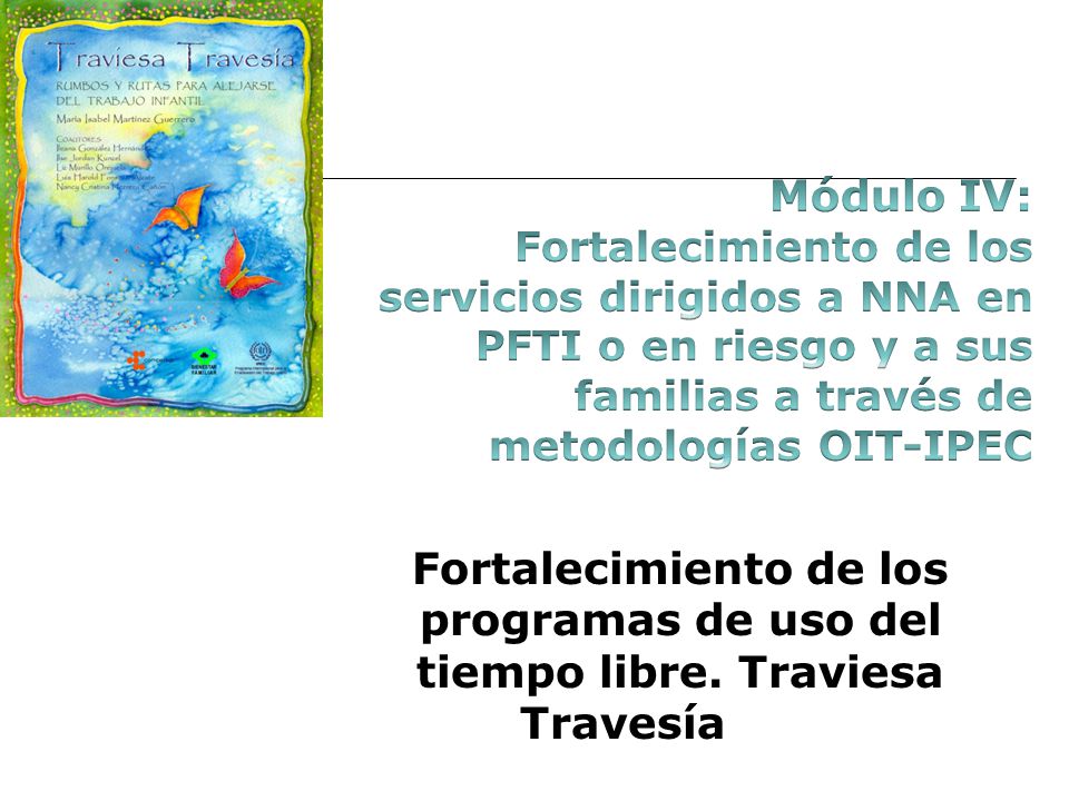 Módulo IV: Fortalecimiento de los servicios dirigidos a NNA en PFTI o en riesgo y a sus familias a través de metodologías OIT-IPEC.