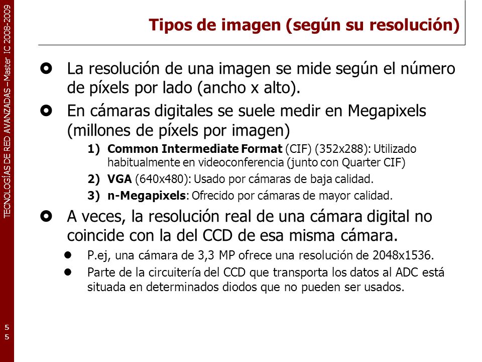 Tipos de imagen (según su resolución)