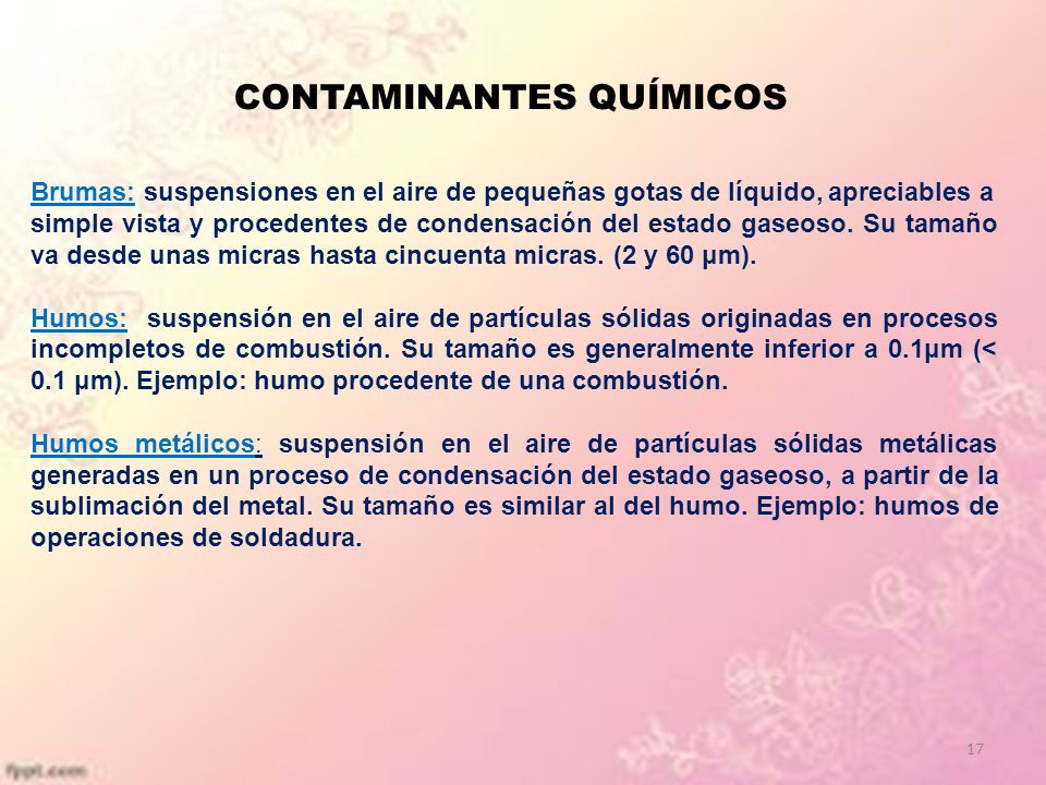 CONTAMINANTES QUÍMICOS