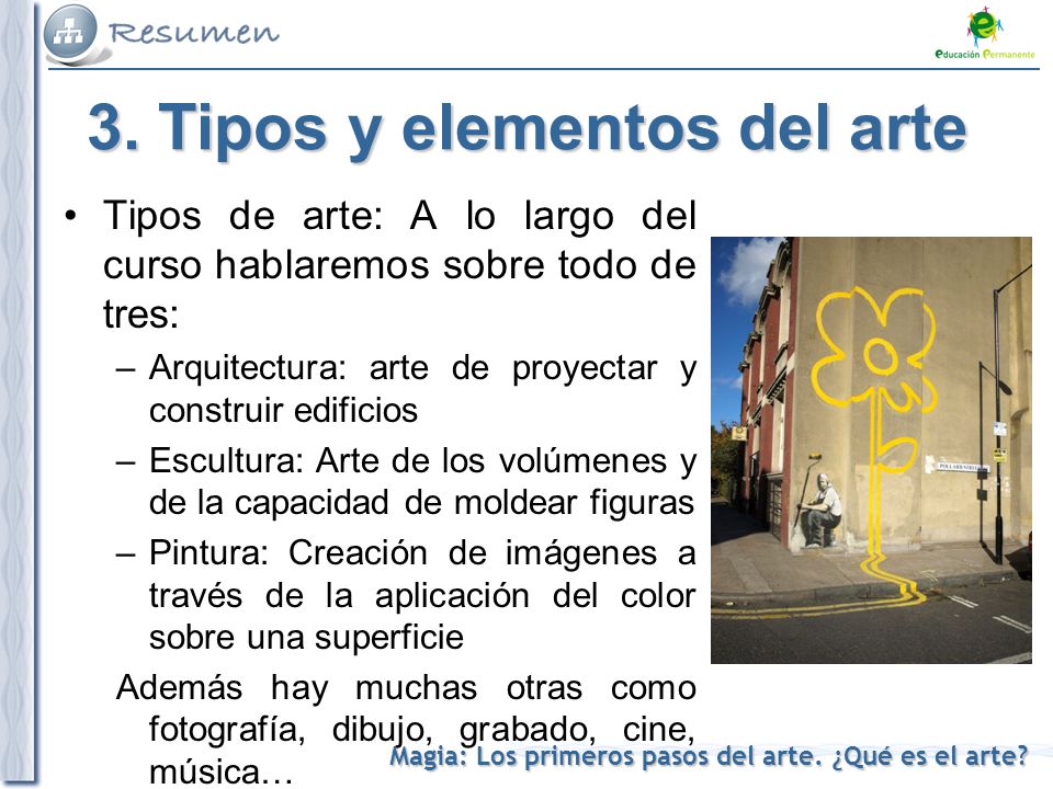 3. Tipos y elementos del arte