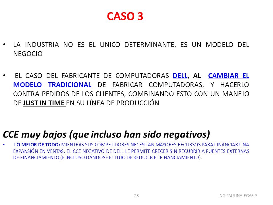 CASO 3 CCE muy bajos (que incluso han sido negativos)
