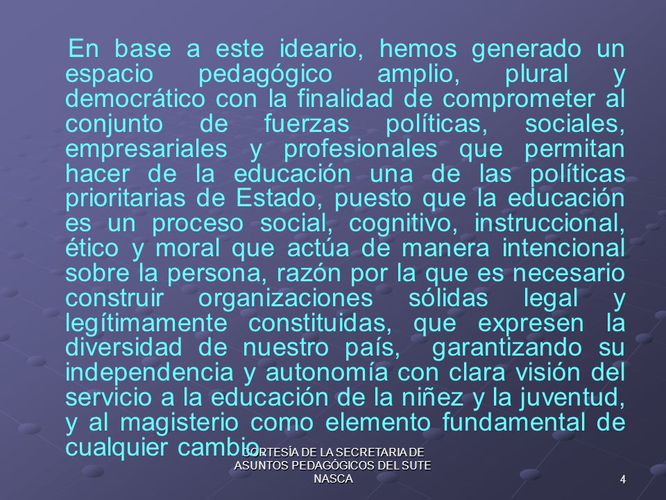 CORTESÍA DE LA SECRETARIA DE ASUNTOS PEDAGÓGICOS DEL SUTE NASCA