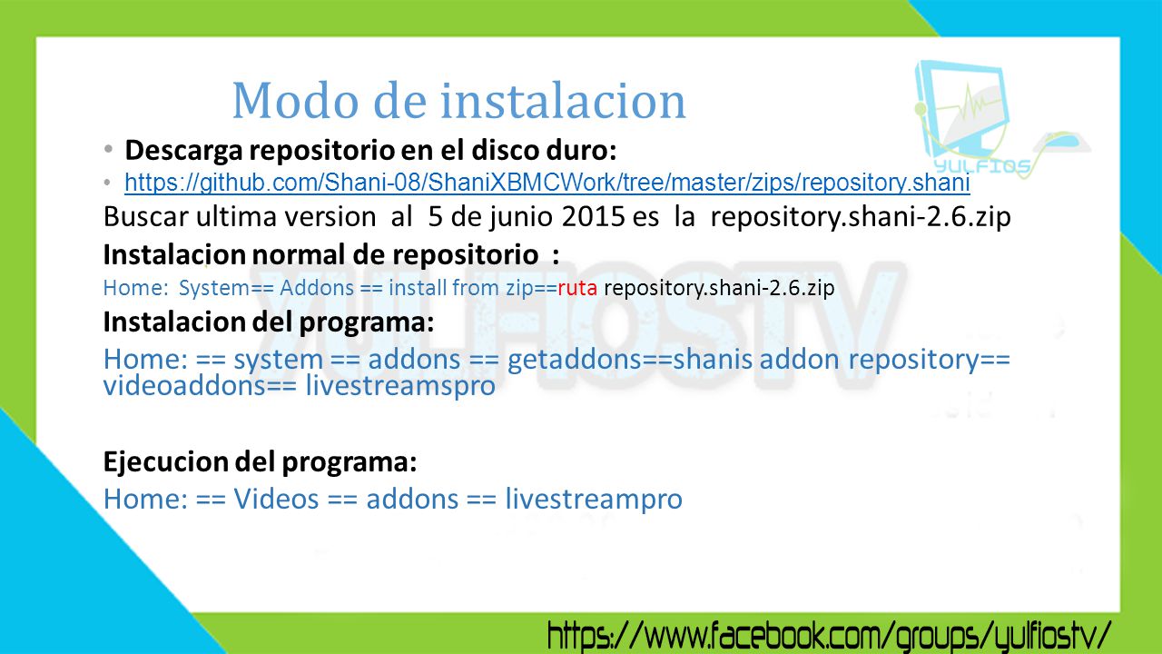 Modo de instalacion Descarga repositorio en el disco duro:
