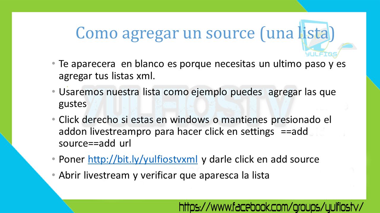 Como agregar un source (una lista)