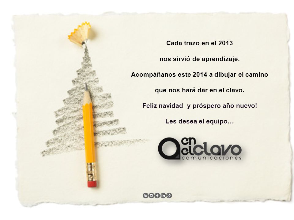 nos sirvió de aprendizaje. Feliz navidad y próspero año nuevo!