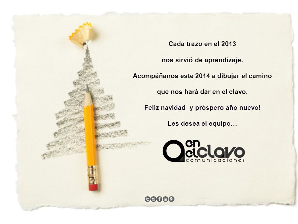 nos sirvió de aprendizaje. Feliz navidad y próspero año nuevo!