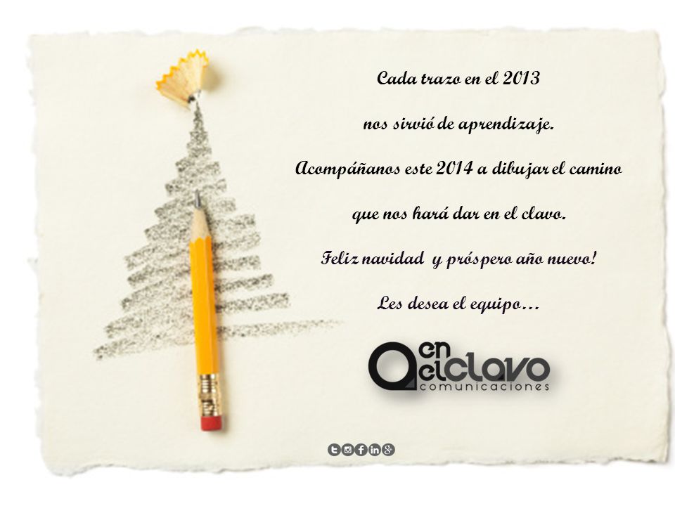 nos sirvió de aprendizaje. Feliz navidad y próspero año nuevo!