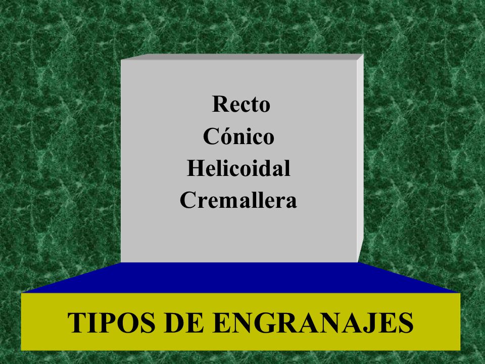 Recto Cónico Helicoidal Cremallera TIPOS DE ENGRANAJES