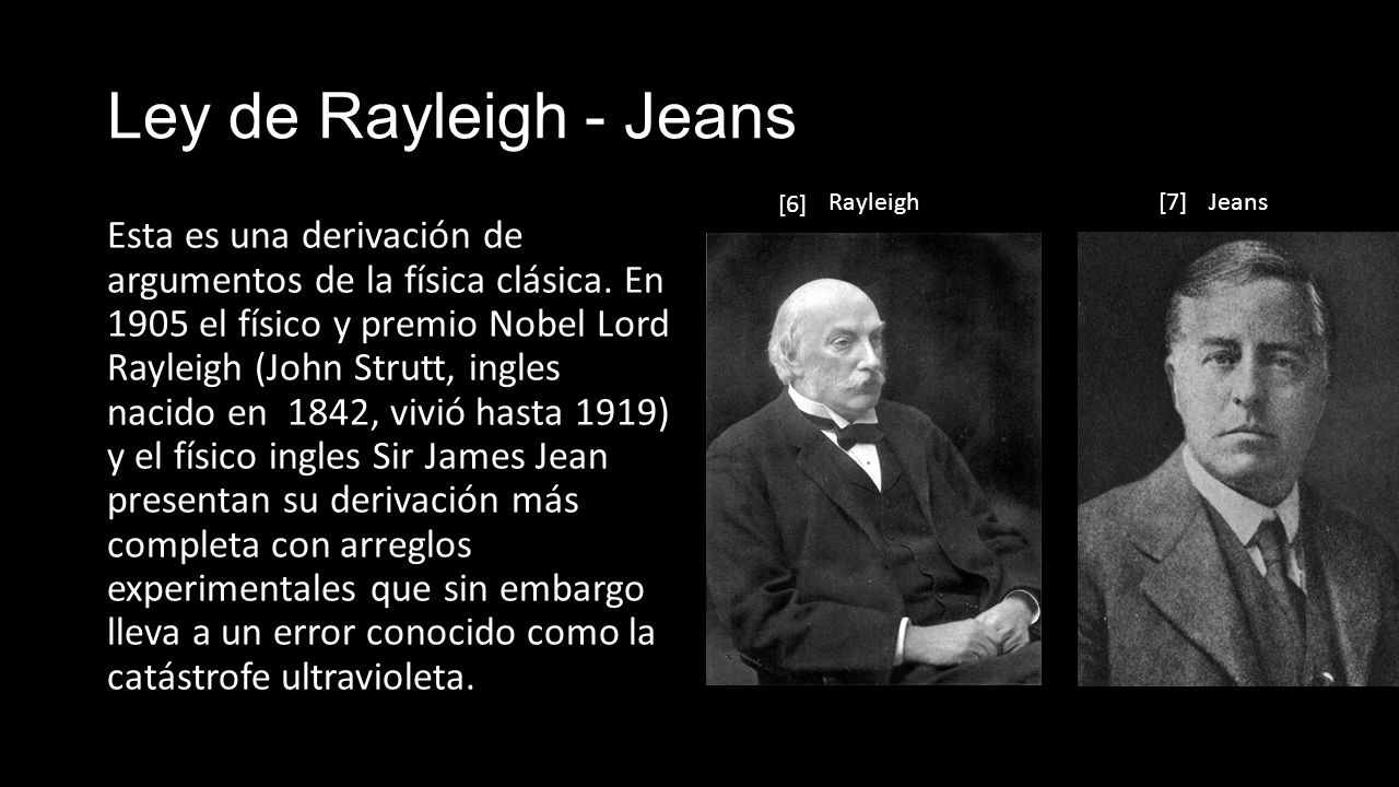 Ley de Rayleigh - Jeans [6] Rayleigh. [7] Jeans.