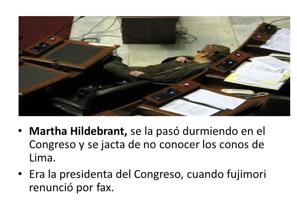 Martha Hildebrant, se la pasó durmiendo en el Congreso y se jacta de no conocer los conos de Lima.