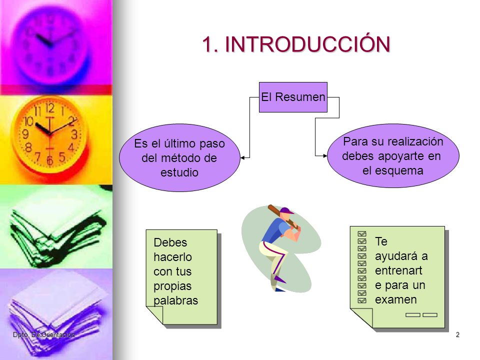 1. INTRODUCCIÓN El Resumen Es el último paso Para su realización