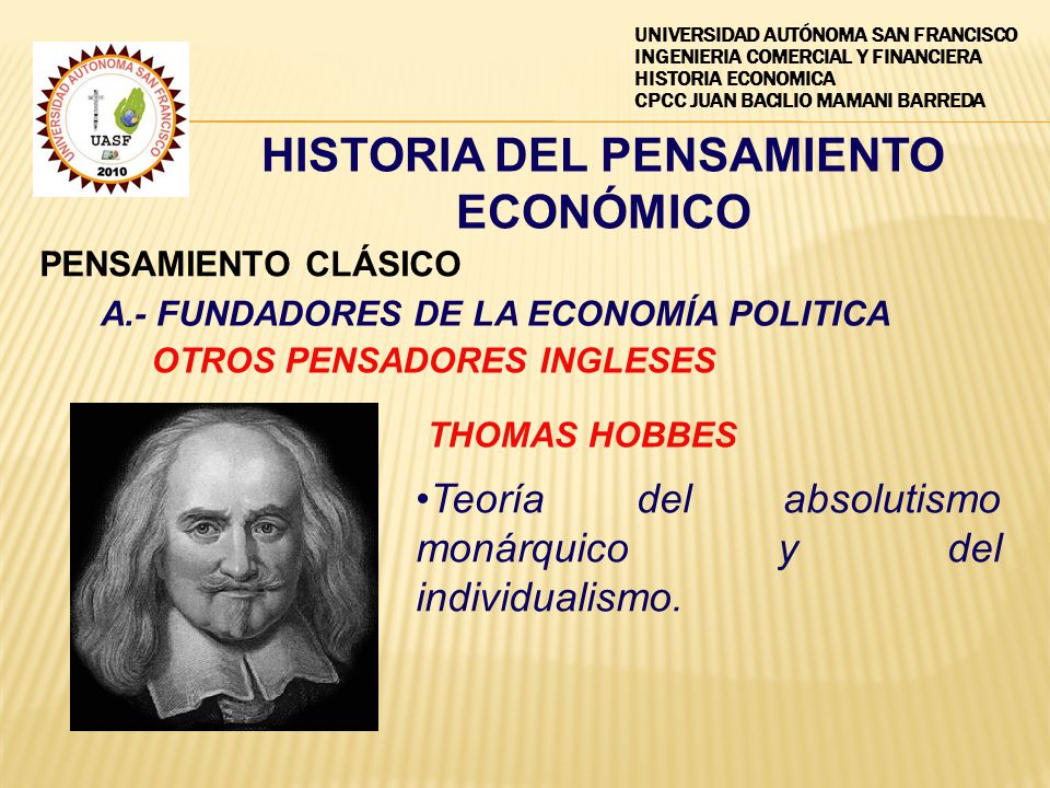 HISTORIA DEL PENSAMIENTO ECONÓMICO