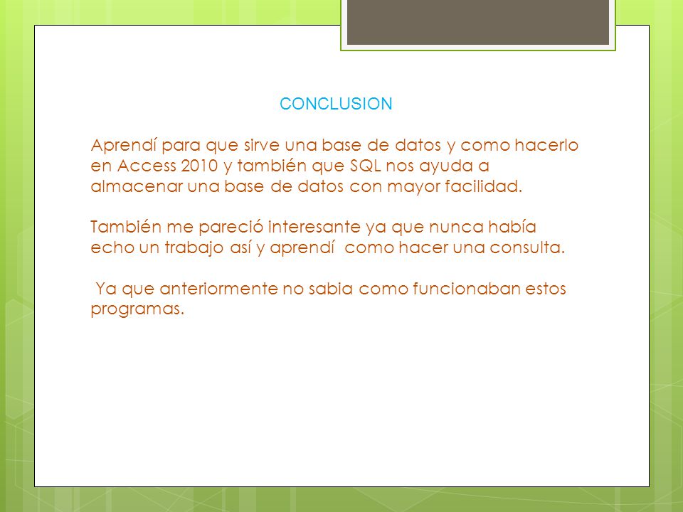 CONCLUSION