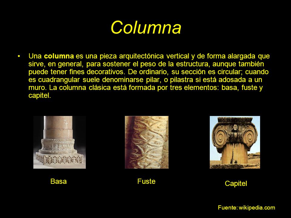 Definiciones de: Columna, Biela, Pilar. Marcos.E.Barahona.T - ppt descargar