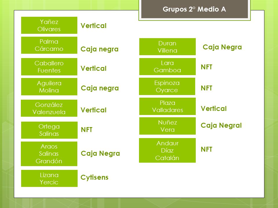 Grupos 2° Medio A Vertical Caja Negra Caja negra Vertical NFT