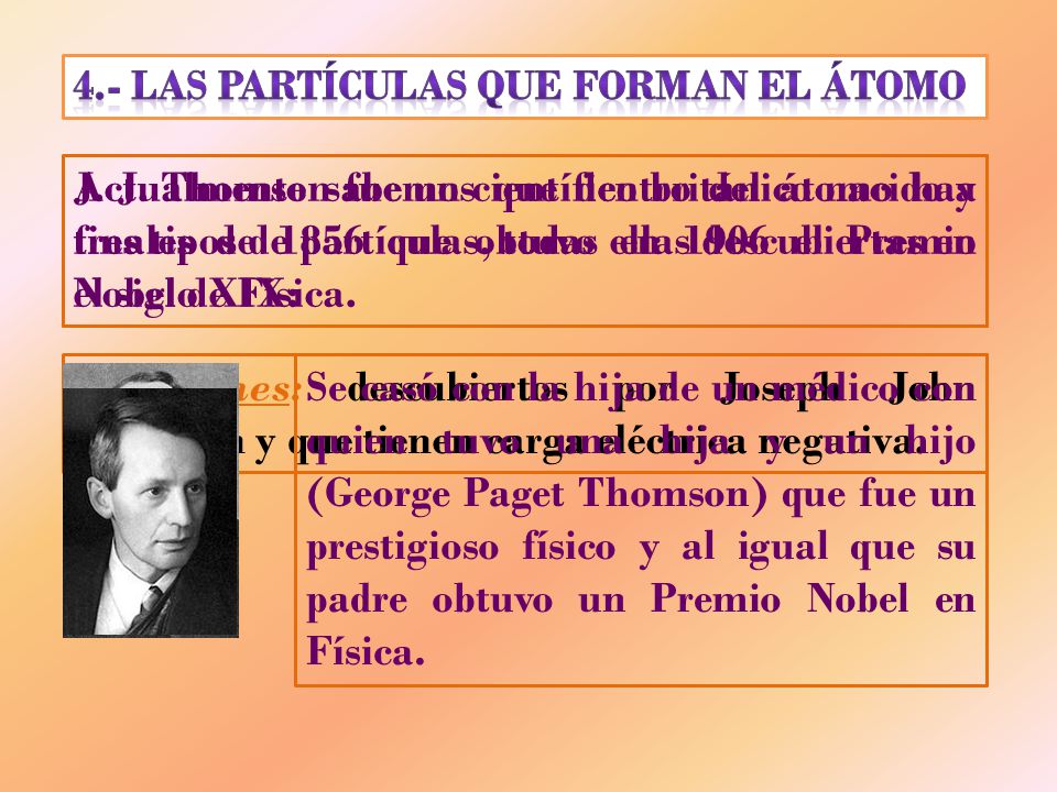 4.- LAS PARTÍCULAS QUE FORMAN EL ÁTOMO