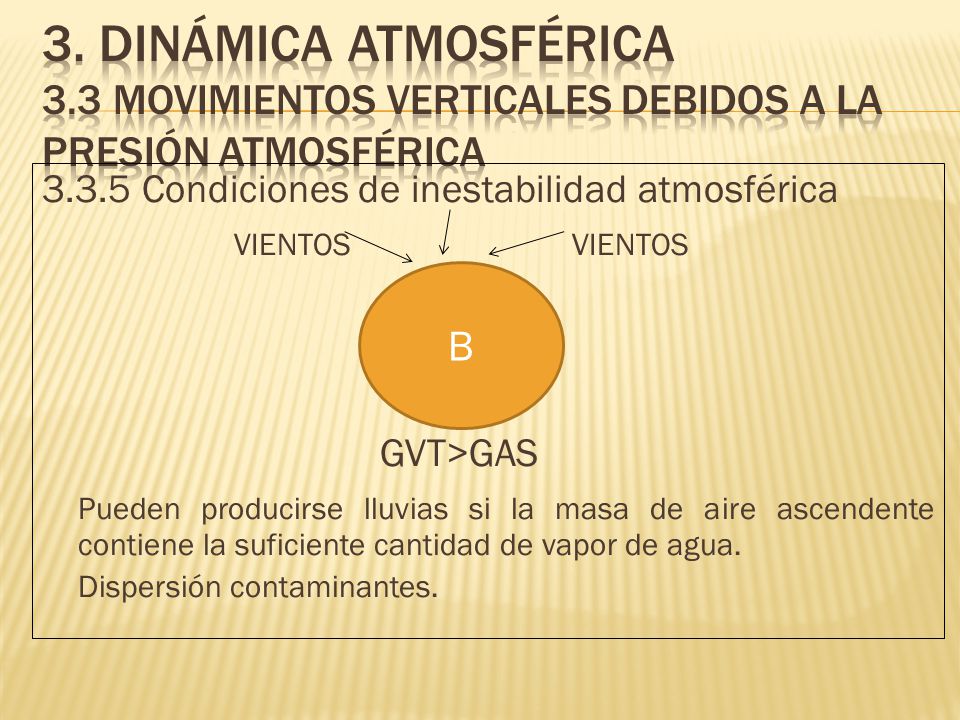 3. Dinámica atmosférica 3.3 Movimientos verticales debidos a la presión atmosférica