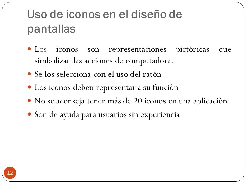 Uso de iconos en el diseño de pantallas