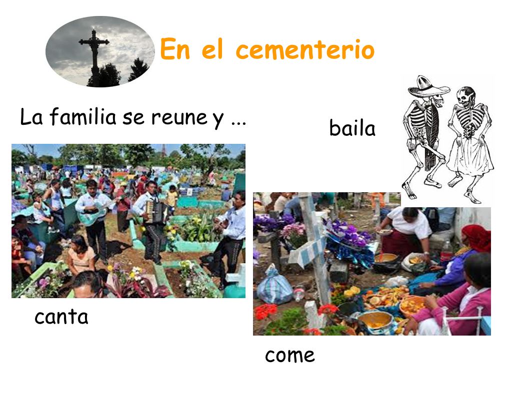 En el cementerio La familia se reune y ... baila canta come