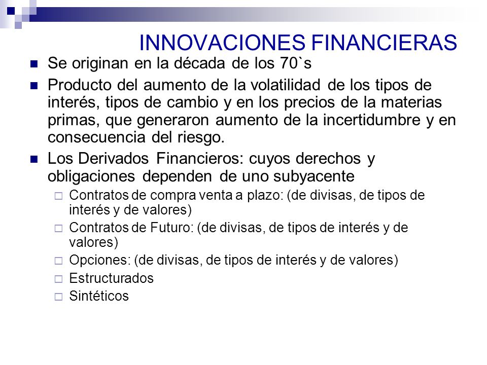 INNOVACIONES FINANCIERAS