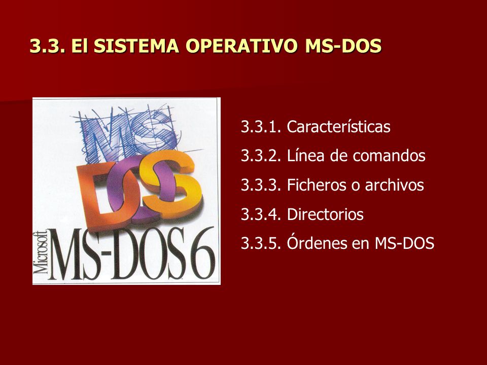 3.3. El SISTEMA OPERATIVO MS-DOS