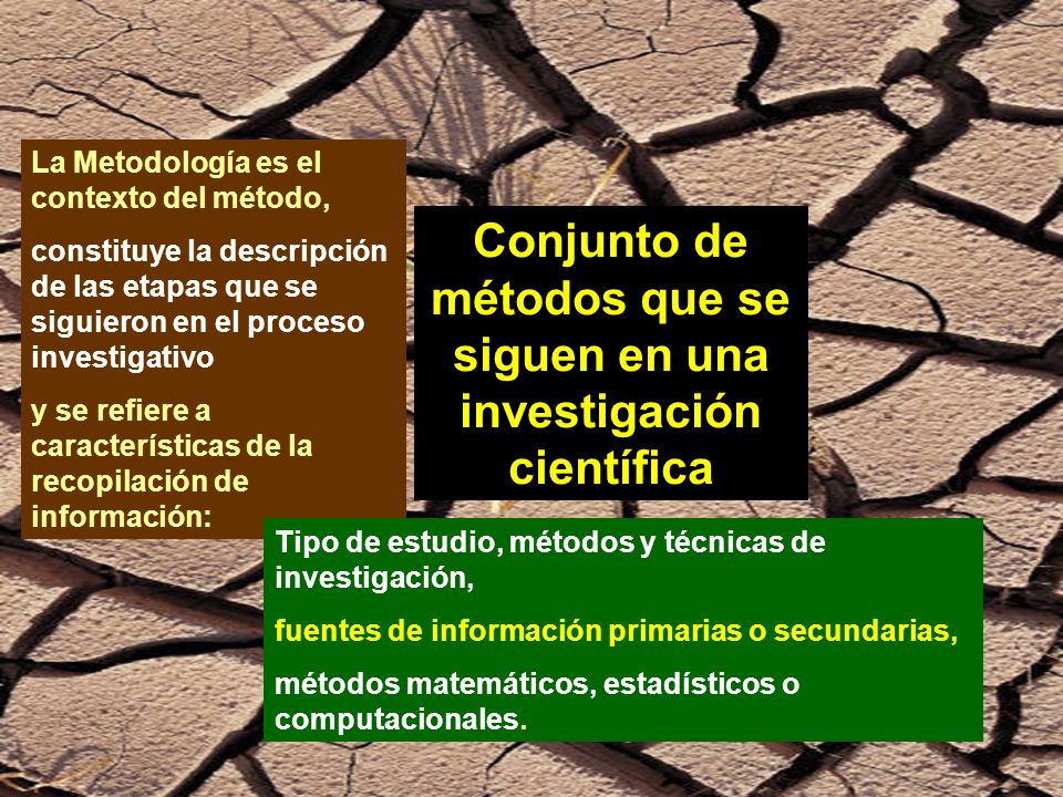 Conjunto de métodos que se siguen en una investigación científica