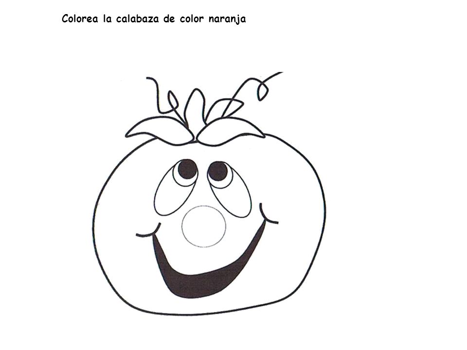 Colorea la calabaza de color naranja